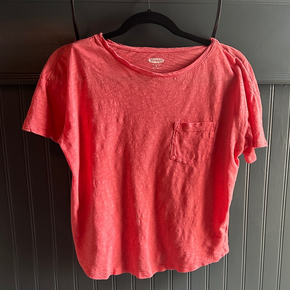 Old Navy Easy Tee Coral Short Sleeve Tee